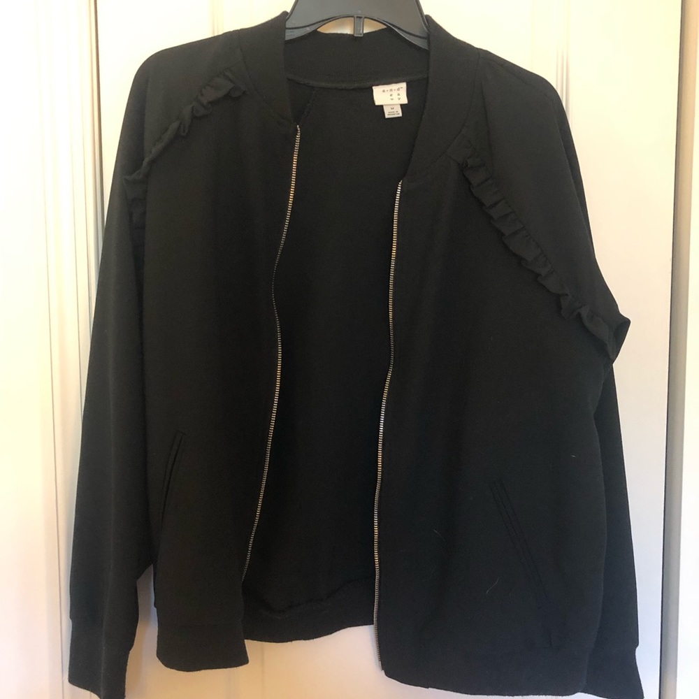 A New Day Ruffle Bomber Jacket